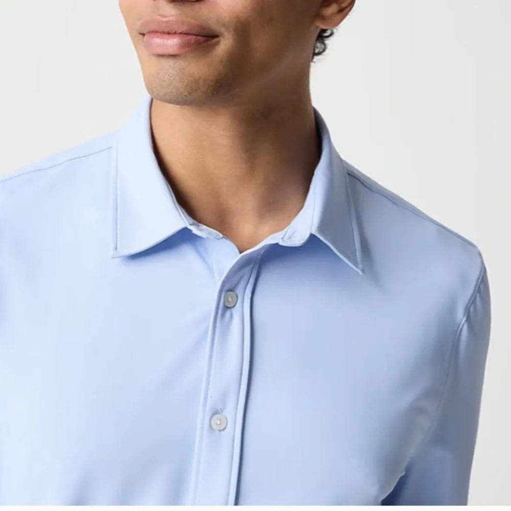 J crew heather light blue All-day performance shirt